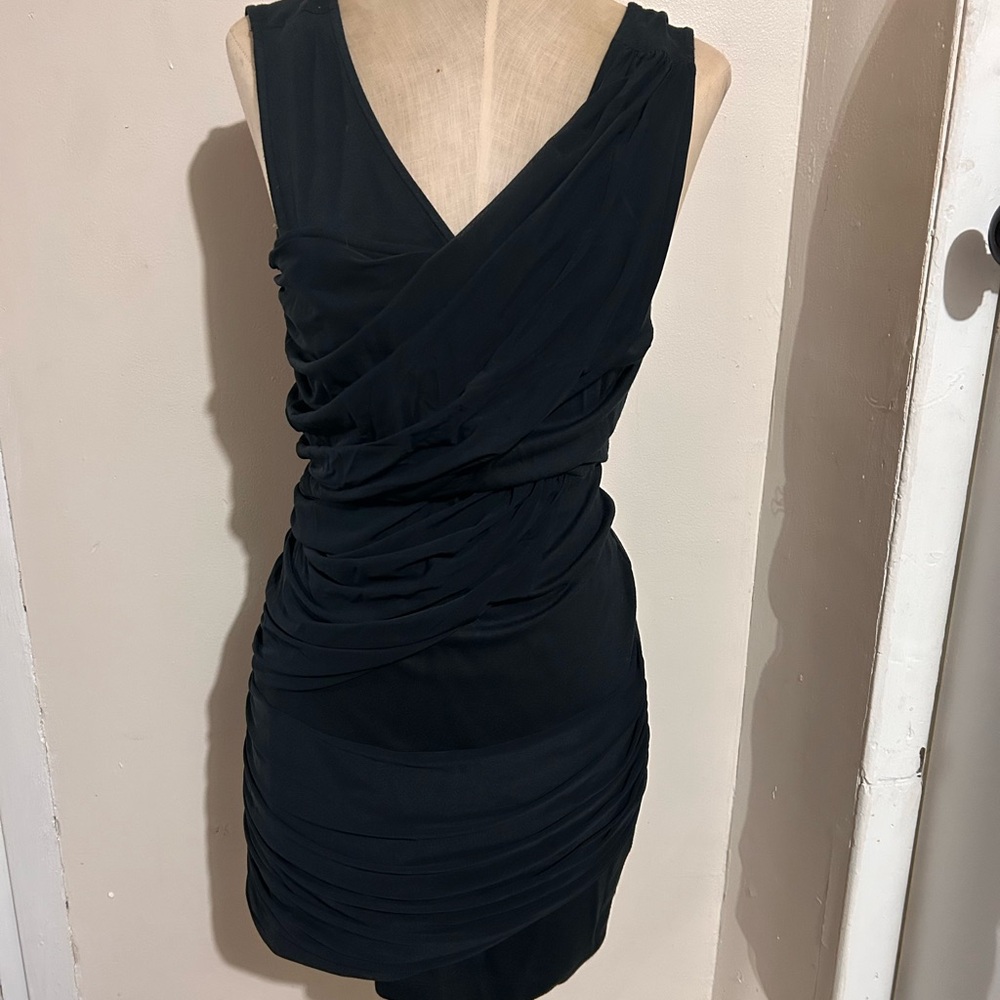Elegant Black Draped Dress